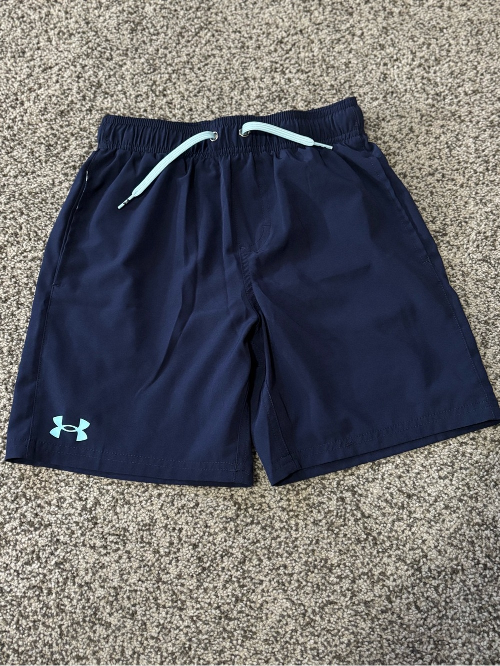 Under Armour Navy Shorts with Light Blue Drawcord
